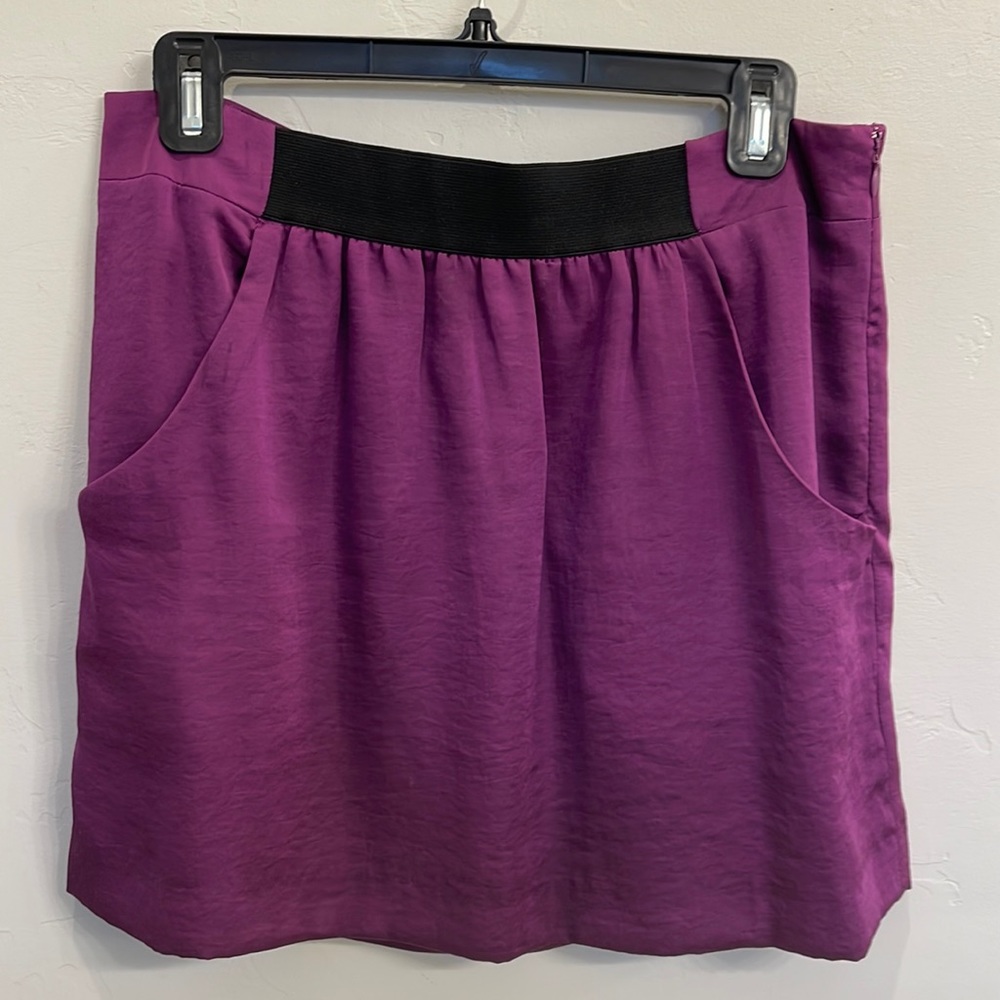 LOFT Purple Mini Skirt with Pockets - Size 8
